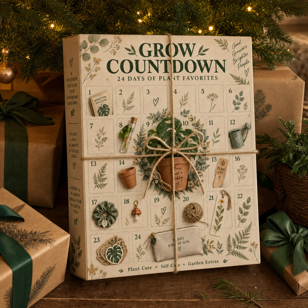 Plant advent calendar gift under the Christmas tree